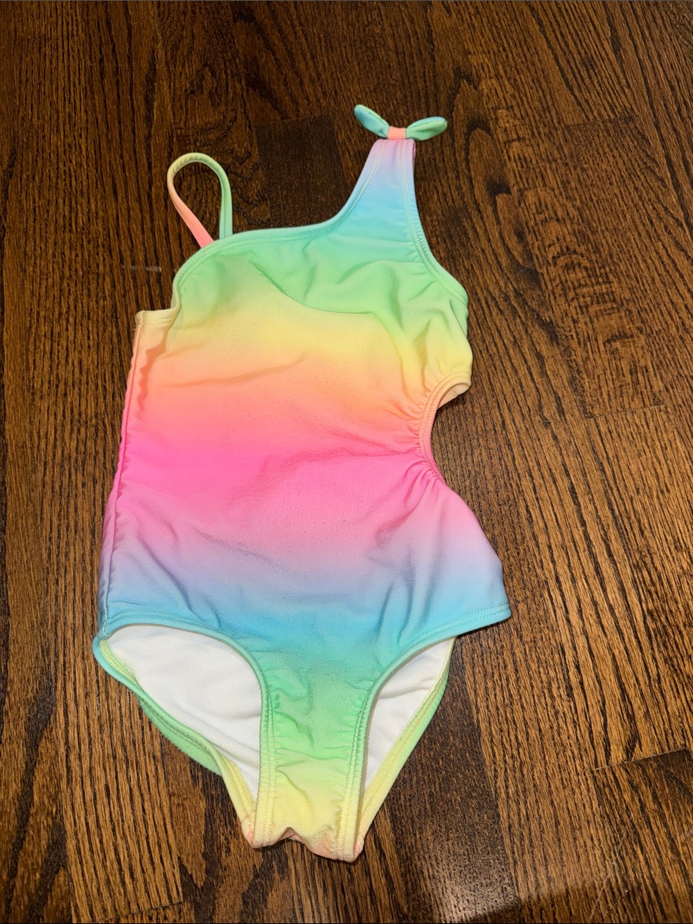 Girls' Rainbow Ombré One-Piece Cutout Swimsuit 3T